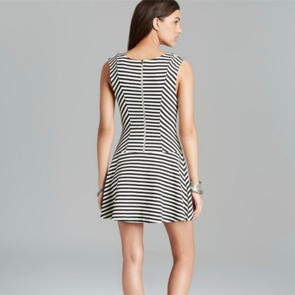 🎉 Host Pick 🎉 Free People Black & Off-White Cha Cha Fit & Flare Dress - M - Picture 4 of 10